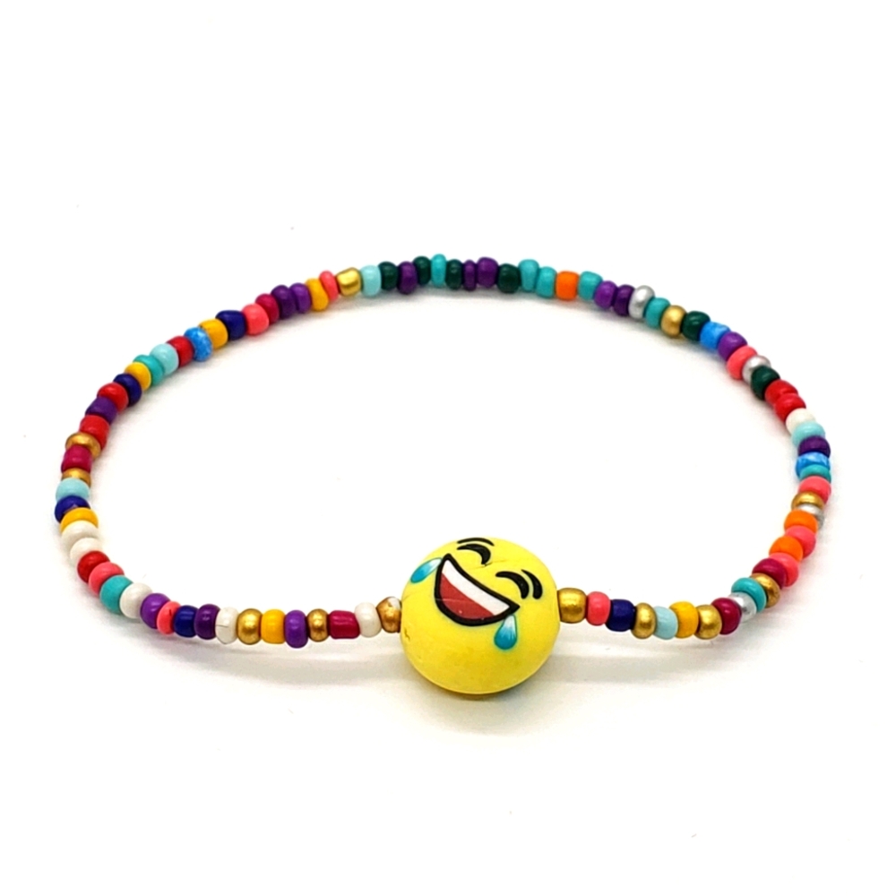 Boho Stackable Seed Glass Bead Bracelet Emoji